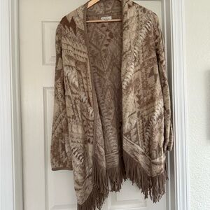 Lucky Brand Tan and Cream Knit Sweater